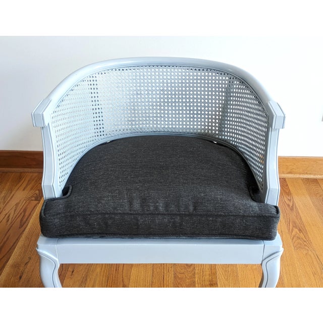 French Provincial Cane Barrel Chair For Sale - Image 9 of 11