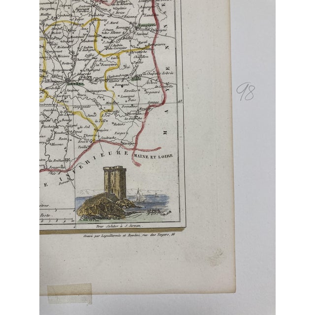 Map of the French Department of Ille-Et-Vilaine after Charles V. Monin, 1840s For Sale - Image 11 of 15