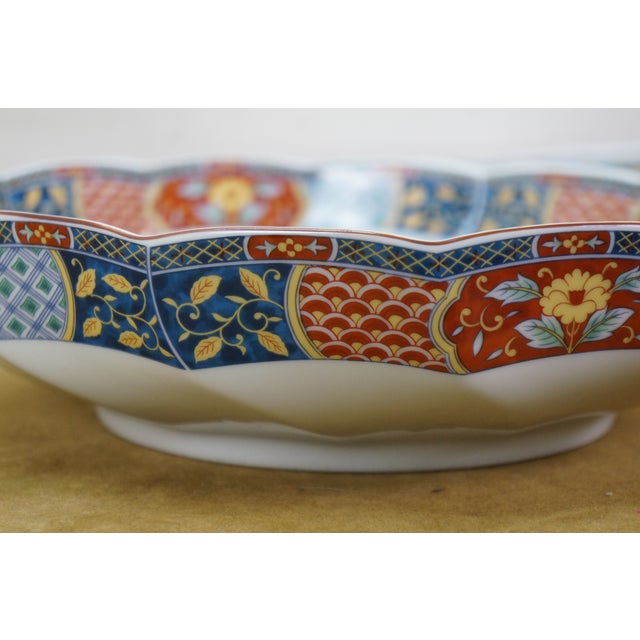 Mid 20th Century Mid 20th Century Japanese Imari Porcelain Serving Plates Platters Bowl Bell & Box - 7 Piece Lot For Sale - Image 5 of 18