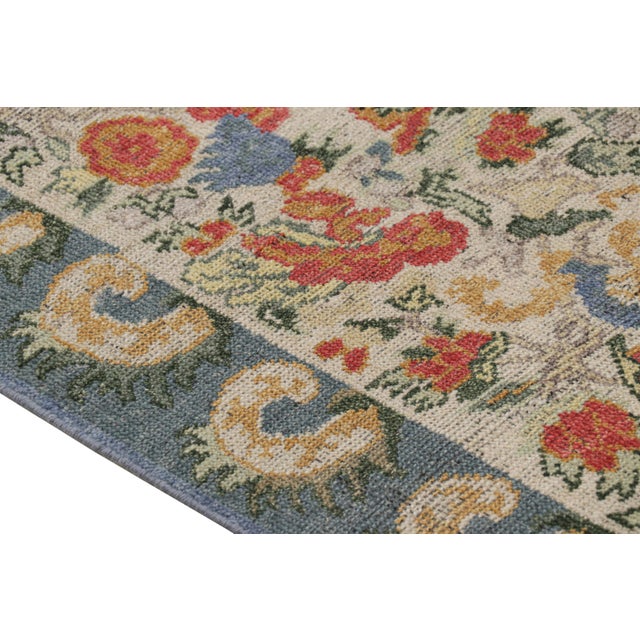 Textile Rug & Kilim’s Classic Style Runner Rug in White With Floral Patterns For Sale - Image 7 of 8