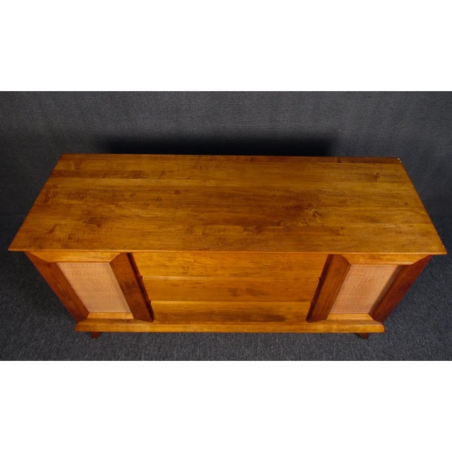 Wood Mid 20th Century Mid-Century Modern Cane Door Server For Sale - Image 7 of 8