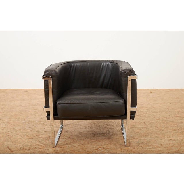 D61 Armchair in Dark Brown Leather by Willy Boesiger for Luigi Sormani, 1966 For Sale - Image 4 of 13
