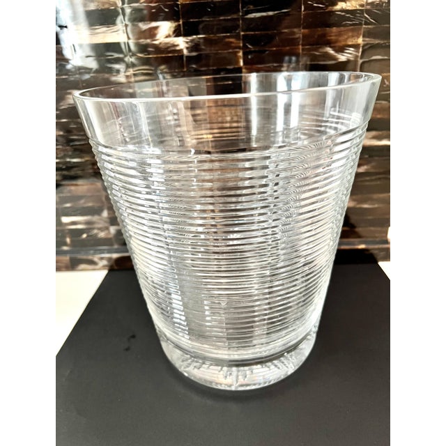 Ribbed Crystal Ice or Champagne Bucket For Sale - Image 9 of 11
