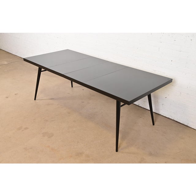 Mid-Century Modern Paul McCobb Planner Group Mid-Century Modern Black Lacquered Extension Dining Table, Newly Refinished For Sale - Image 3 of 13