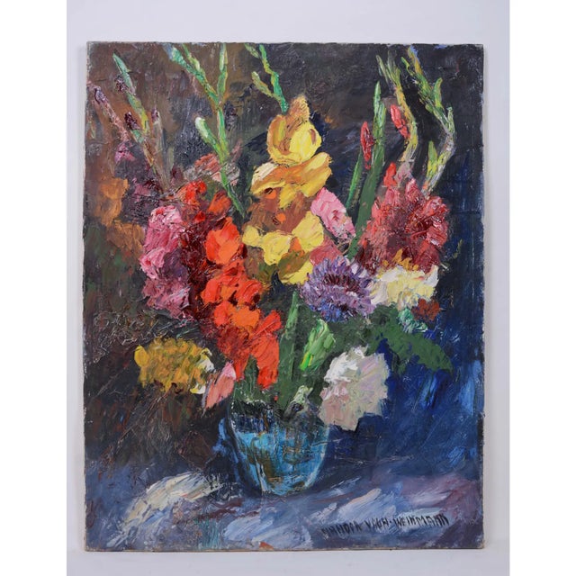 size：25.5" * 32" SUBJECT : Bouquet of flowers. ARTIST: Nandor VAGH-WEINMANN (1897-1978) french hungarian jewish . MEDIUM :...