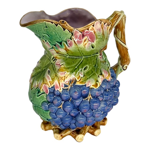 A Majolica Grape-Form Wine Jug by Brown-Westhead, Moore, English, Ca. 1876 For Sale
