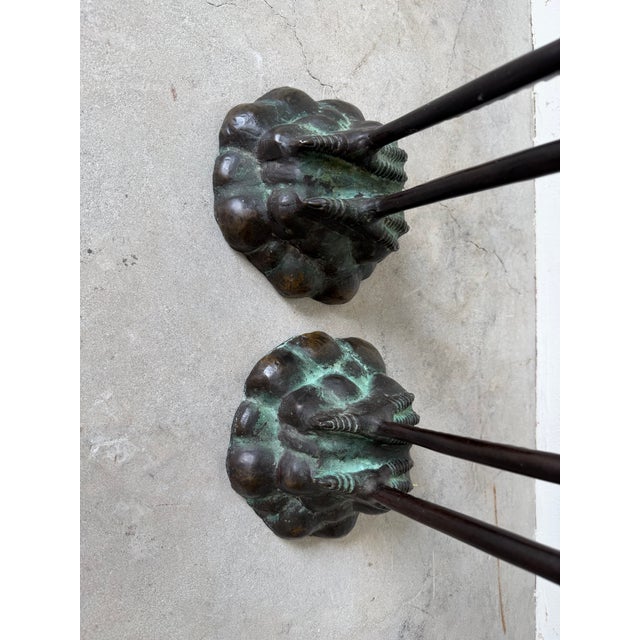 Vintage Bronze Crane / Heron Bird Sculptures – Pair For Sale - Image 10 of 12