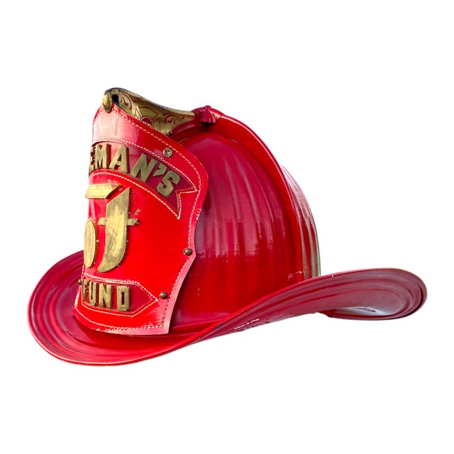 Vintage Cairns & Bro. Metal & Leather Firefighter's Helmet 350 Senator "Fireman's Fund" For Sale In San Francisco - Image 6 of 15