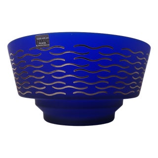Dalga Bowl in Blue Blown Glass by Koz for Sottsass Associati, 1990s For Sale
