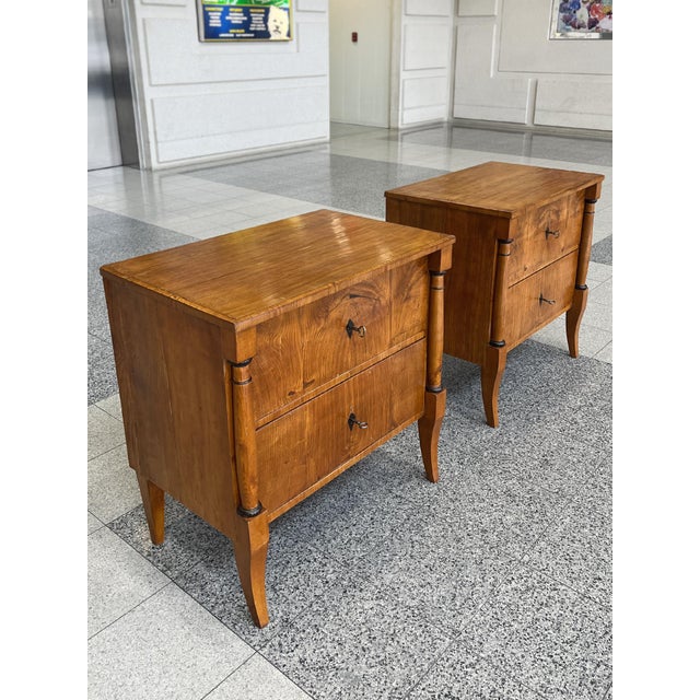 19th Century Biedermeier Elm Chests of Drawers - A Pair For Sale - Image 4 of 17