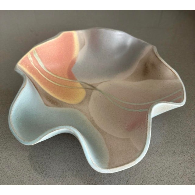 Ceramic 1980s Carol McFarlan Postmodern Ceramic Stoneware Centerpiece Bowl 12” Signed For Sale - Image 7 of 12