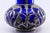 Blue Glass Jar with Islamic Style Silver Cut, in Good conditions. Designed 1920 to 1949