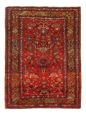 Red Color Fine Hand Knotted Antique n.w 4'8'' X 6'4''