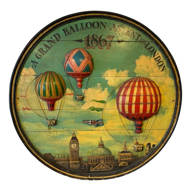 Round Wooden Wall Panel, 1867 For Sale