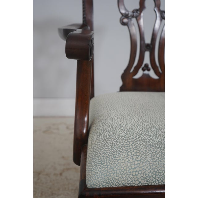 Brown Set of 8 Maitland Smith Chippendale Mahogany Dining Room Chairs For Sale - Image 8 of 18
