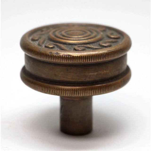 Traditional Antique Concentric Bronze Single Door Knob For Sale - Image 3 of 4