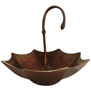 Etched Brass Umbrella Dish For Sale