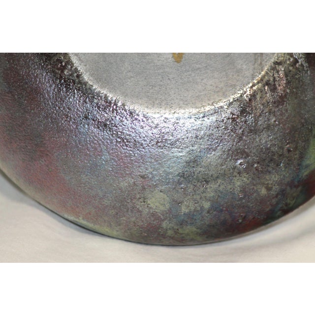 Signed Stephan Roy Raku Pottery Vase For Sale - Image 6 of 7