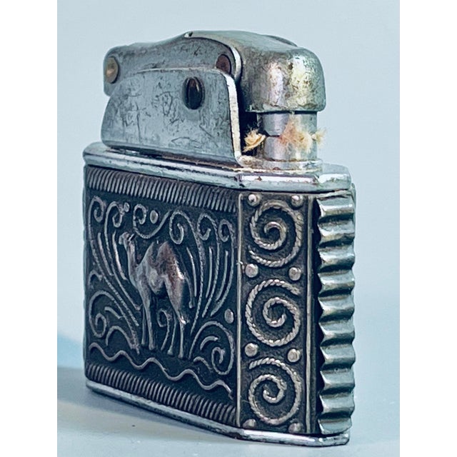 1950s Antique Myon Silver Lighter Camel Motif For Sale - Image 5 of 7