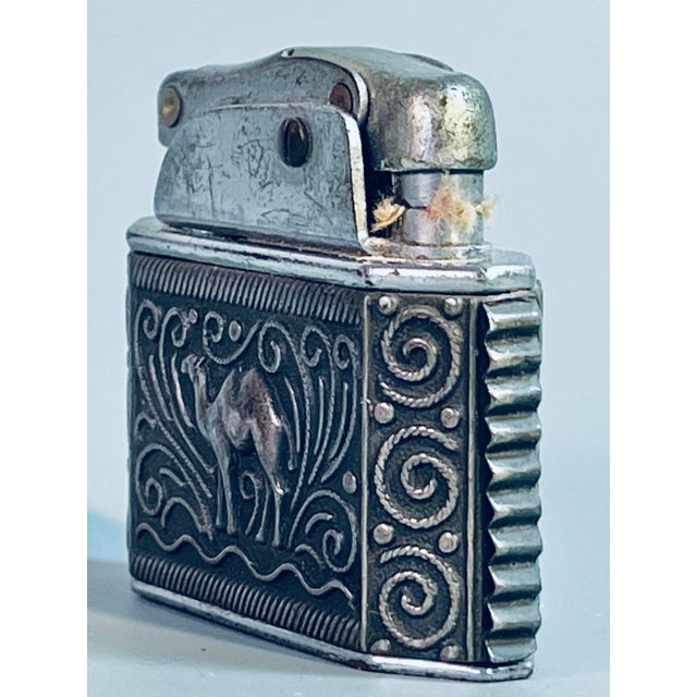 1950s Antique Myon Silver Lighter Camel Motif All Original For Sale - Image 5 of 7