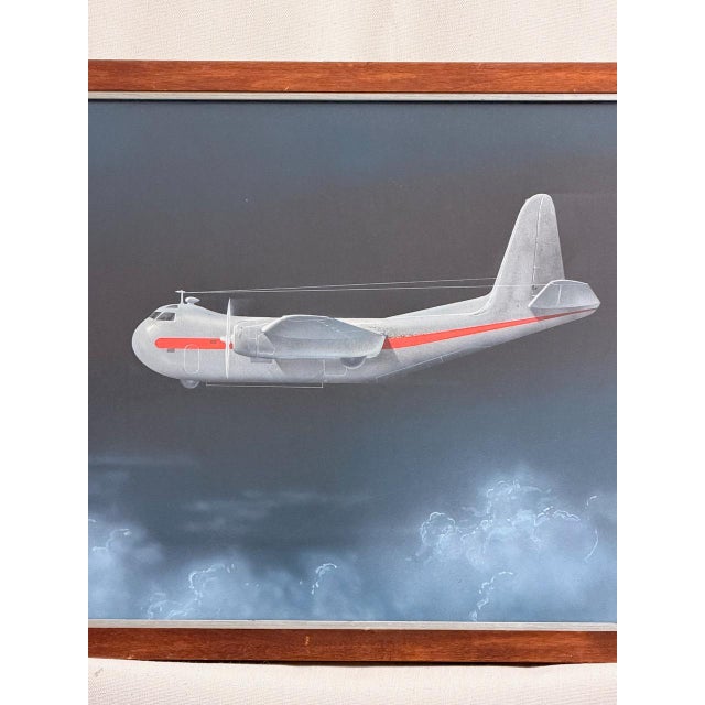 1940s World War 2 Original Oil Painting, Budd Rb - 1 Conestoga Cargo Airplane, United States Navy Rare Artifact - Circa 1942 For Sale - Image 5 of 9