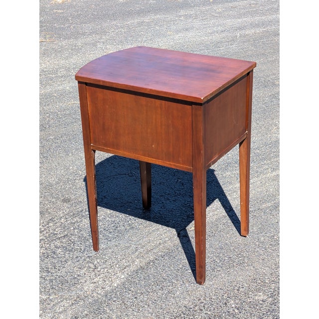 Vintage Bow Front Mahogany Two Drawer Side Table/Nightstand For Sale - Image 11 of 13