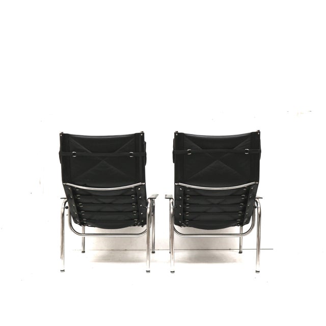 Hans Eichenberger Vintage Black Leather Chair by Hans Eichenberger For Sale - Image 4 of 18