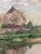 1920s Antique Original Landscape Oil Painting: Countryside Cottage Art For Sale - Image 5 of 12