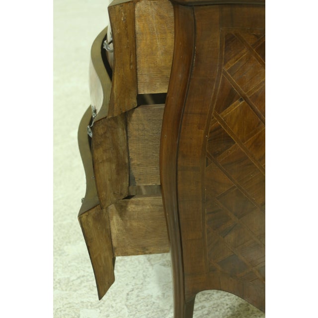 Brown Italian Parquetry Inlaid 3 Drawer Commode Chest For Sale - Image 8 of 10