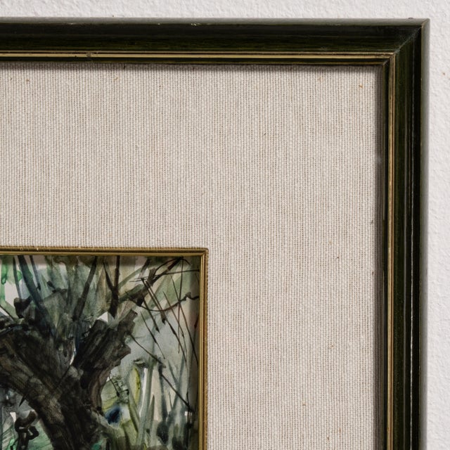 French Mid 20th Century France Brown Wood Drawing For Sale - Image 3 of 15