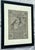 Undated vintage framed cross-stitch sampler featuring a garden theme with a classic silhouette illustration of a man and a...