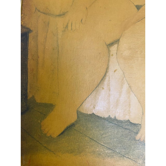 Vintage Framed Seated Nude Oil Painting in the Manner of Fernando Botero For Sale - Image 14 of 17