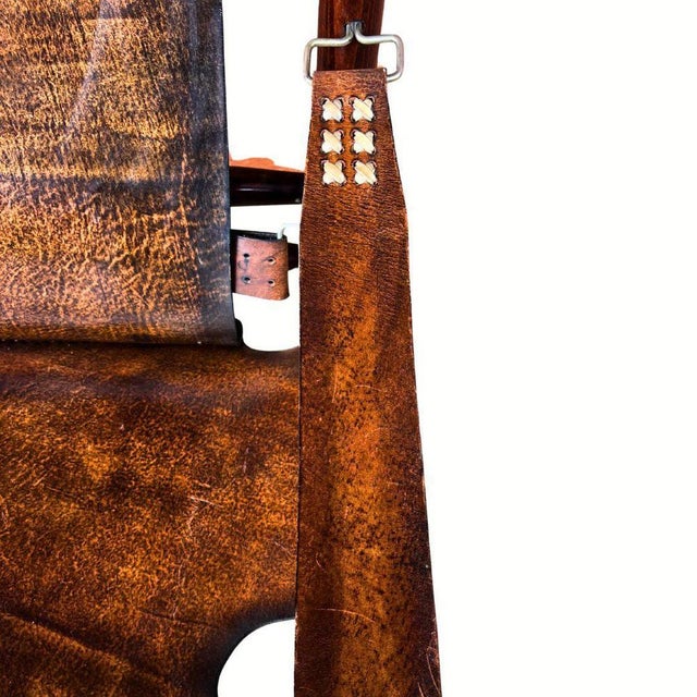 Buffalo Leather Safari Armchairs in the style of Arne Norell, 1970s, Set of 2 For Sale - Image 3 of 6