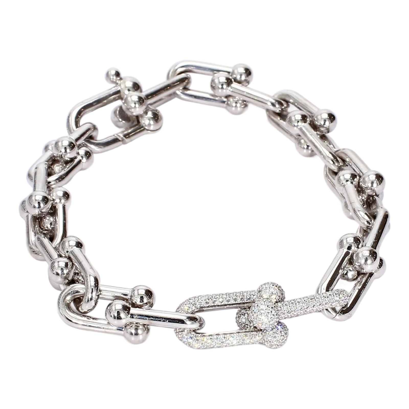 Tiffany & Co. HardWear Medium Link Bracelet in 18k White Gold With