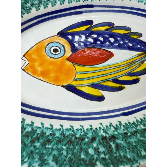 Mediterranean Hand Painted Sicilian Fish Platter For Sale - Image 3 of 5