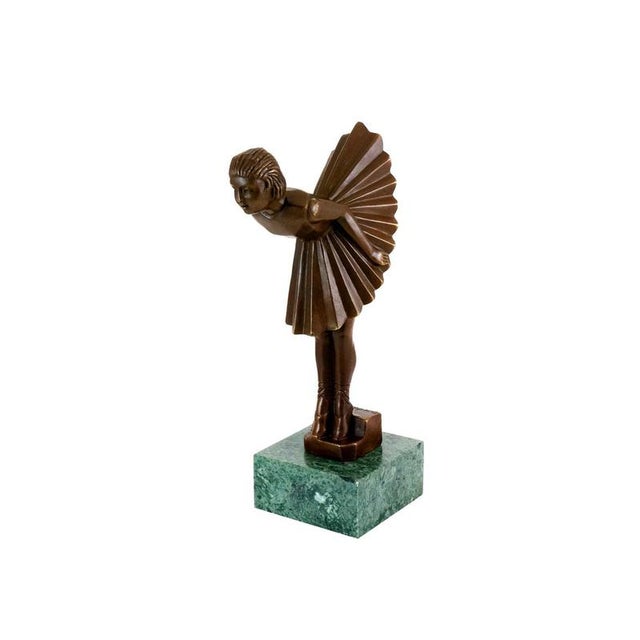 Art Deco Style Bronze Sculpture of a Ballerina, Bronze For Sale - Image 3 of 9
