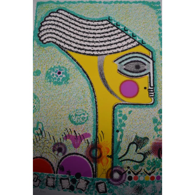 Anton Cetin (1936) "Yellow Figure" Lithograph Signed and Numbered 17/200 For Sale - Image 6 of 10