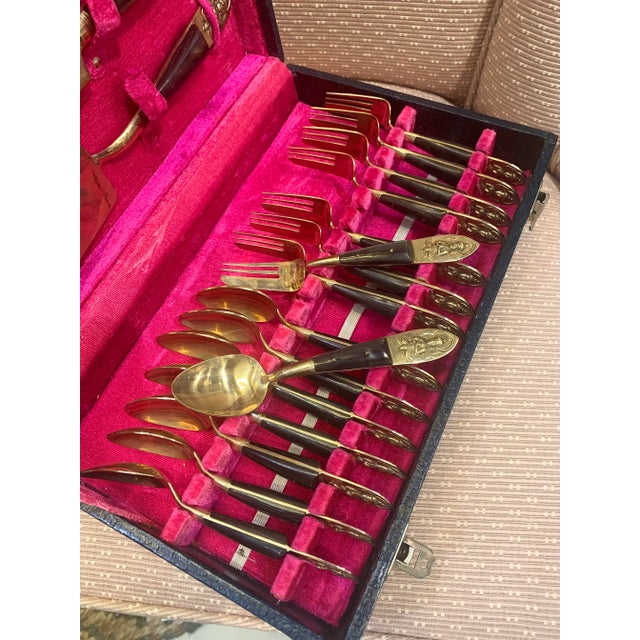 Metal Mid-Century Siam Brass Bronze Dessert Set- 20 Pieces For Sale - Image 7 of 9
