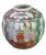 Vintage Asian Chinoiserie Famille Rose Hand Painted Colorful Figural Floral Vase For Sale - Image 9 of 9
