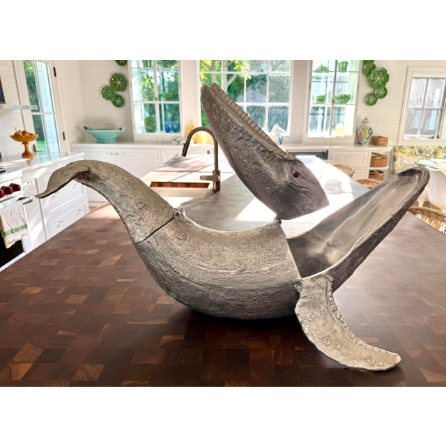 1970s Rare Vintage Arthur Court Whale Champagne Cooler Wine Chiller Ice Bucket Sculpture, 1979 For Sale - Image 5 of 11