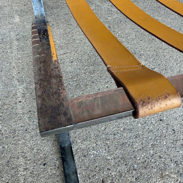 Tan Leather Mid Century Barcelona Style Lounge Chair For Sale - Image 12 of 12