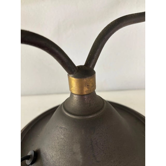 Brown Antique Bradley and Hubbard Style Art Nouveau Brass Desk Lamp Harp Bell Handel Era For Sale - Image 8 of 11