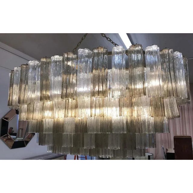 Gray Art Deco Murano Glass Chandelier For Sale - Image 8 of 10