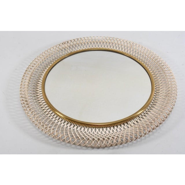 Gold Mid-Century Modern Wall Mirror from Vereinigte Werkstätten München, Germany, 1950s For Sale - Image 8 of 10