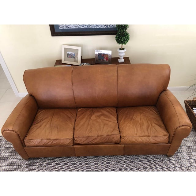 Mitchell Gold For Pottery Barn Manhattan Leather Sleeper Sofa
