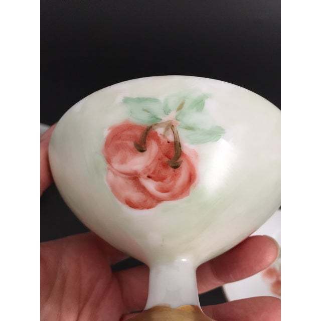 Vintage Sherbets With Hand Painted Cherries - Set of 5 For Sale - Image 9 of 13