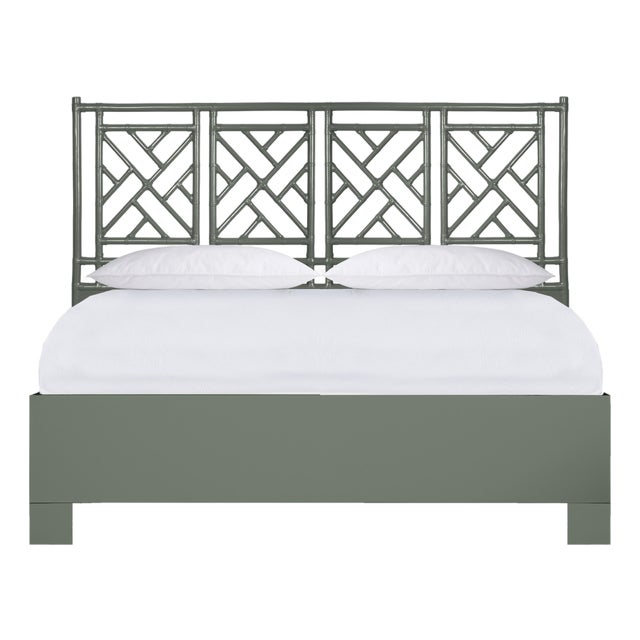 Chippendale Platform Bed California King - Evergreen For Sale