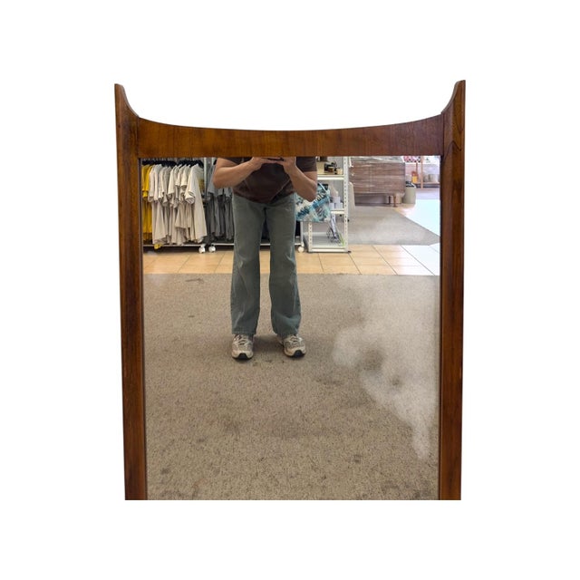 Brown Vintage Mid-Century Modern Walnut Dresser Mirror. For Sale - Image 8 of 9