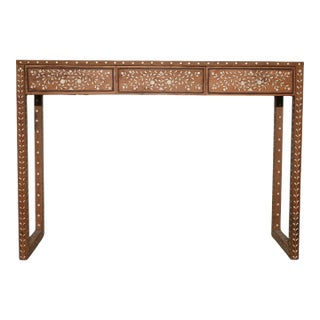 Contemporary Wooden Inlay Console Table For Sale