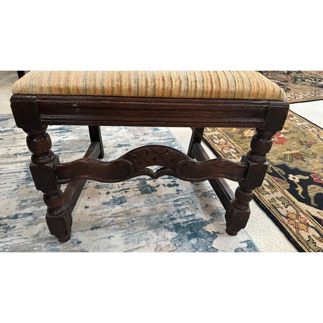 Set of 12 Vintage English Walnut Dining Chairs, Circa 1928 For Sale - Image 10 of 14